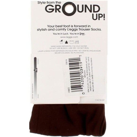 x6 pairs L'eggs Sheer Silky Trouser Socks US Shoe size 5-9 Chocolate Brown NIP - Picture 2 of 3